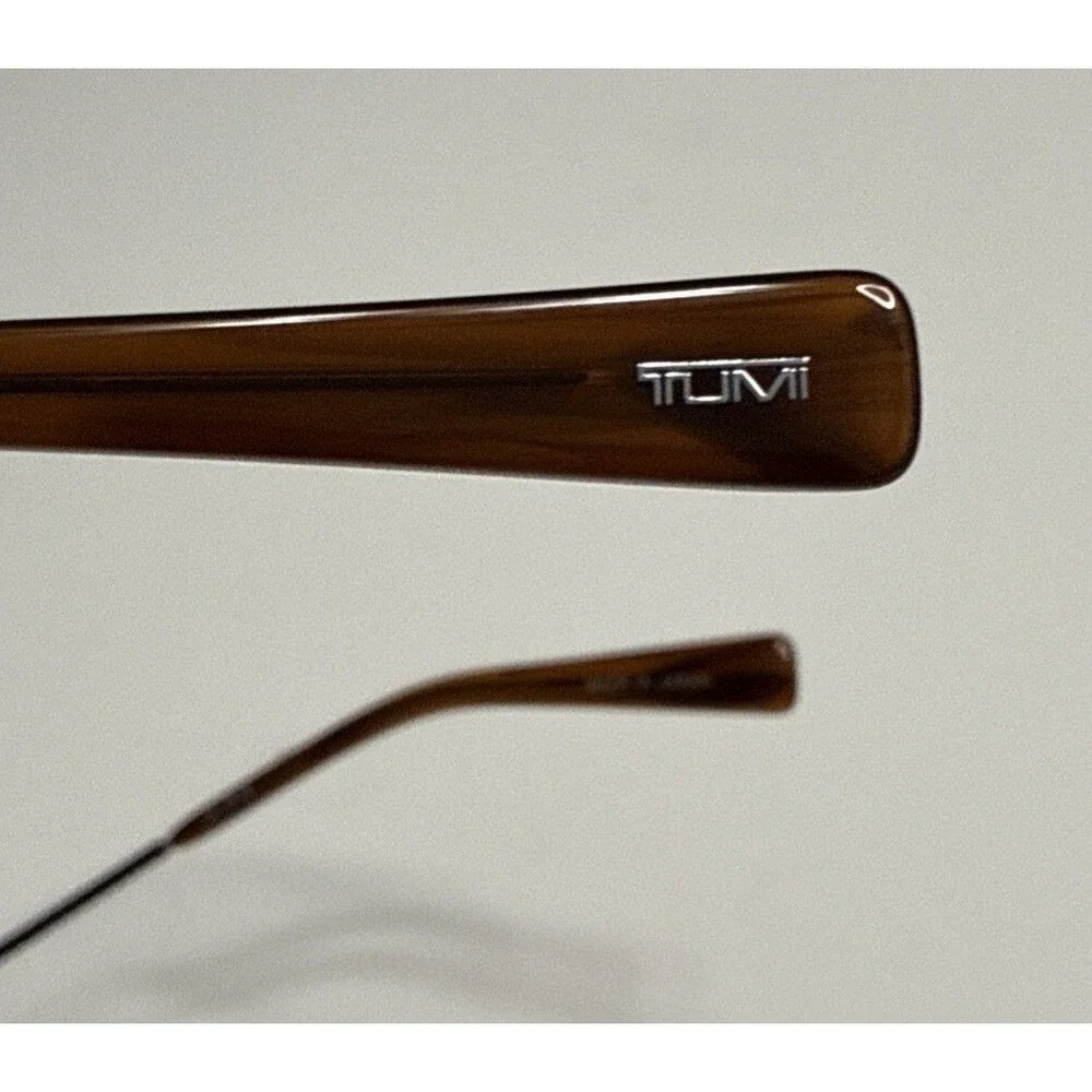 Tumi Sunglasses STU008 0531 Men's Black Brown Gradient Lenses Pilot Aviator New